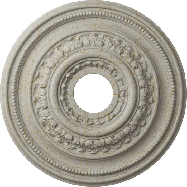 Ekena Millwork Orleans Medallion (Canopies up to 4 5/8"), 17 5/8"OD X 3 5/8"ID X 1 7/8"P, Pot of Cream Crackle CM17OLPCC - main